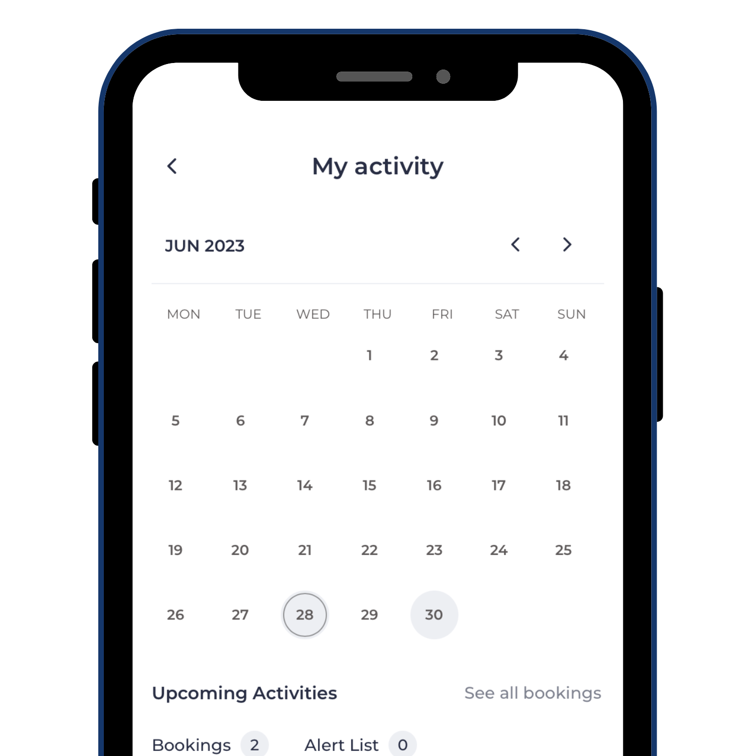 Bury Leisure - App - Website - Activity Screenshot